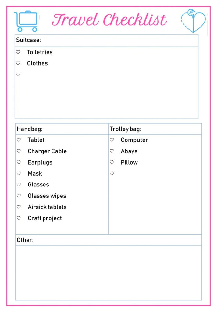 Being Organized While Travelling ~ Free Checklist! - Days Filled With Joy